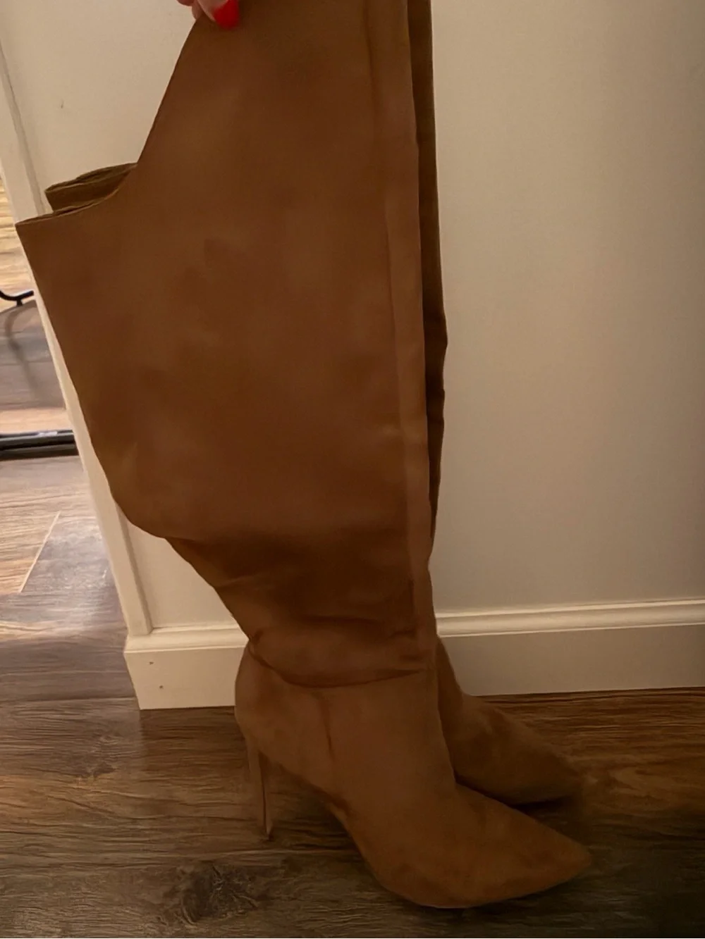 Nine West Tall Brown Pointed-Toe Stiletto Over-the-Knee Boots